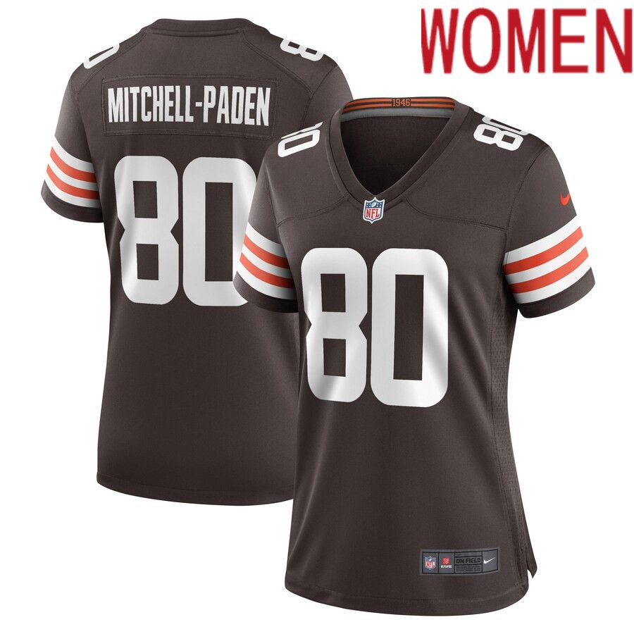 Women Cleveland Browns #80 Zaire Mitchell-Paden Nike Brown Game Player NFL Jersey->women nfl jersey->Women Jersey